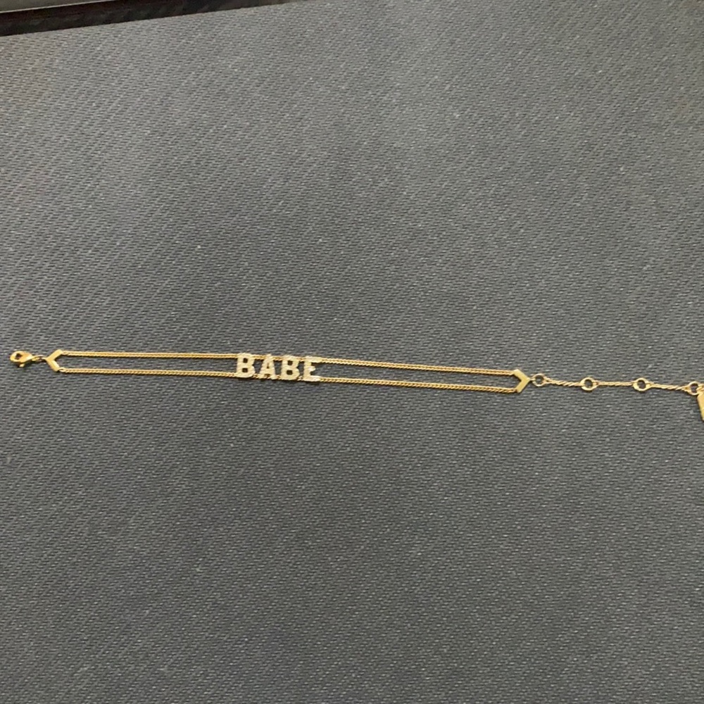 BABE adjustable rhinestone and goldtone bracelet